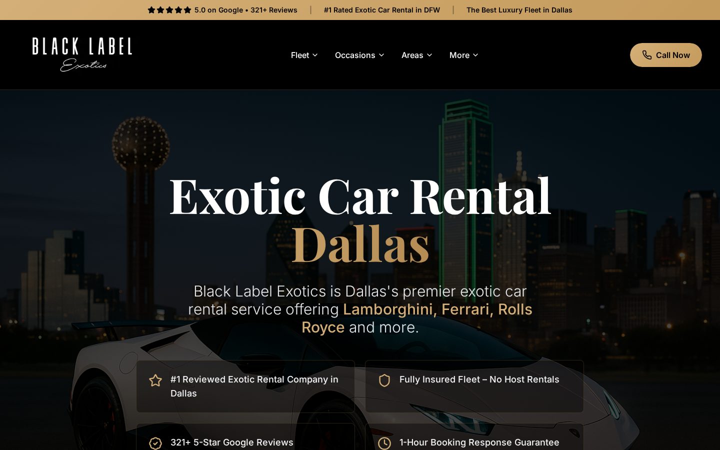 Black Label Exotics website preview