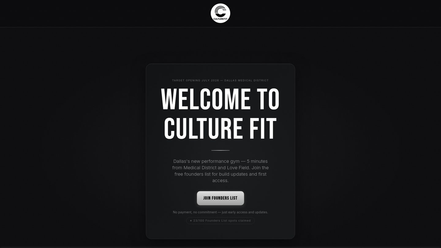 CultureFit TX website preview