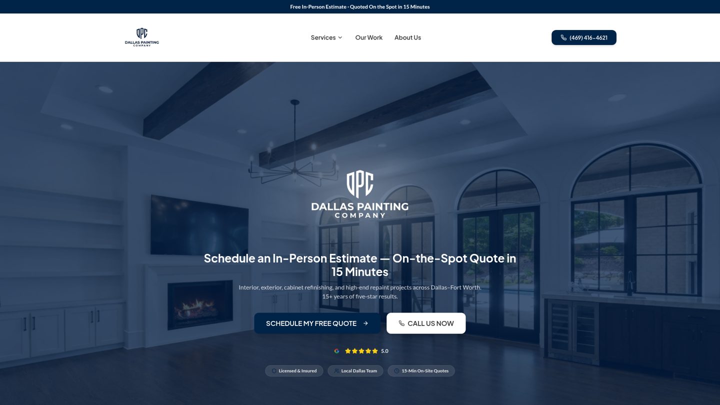 Dallas Painting Co. website preview