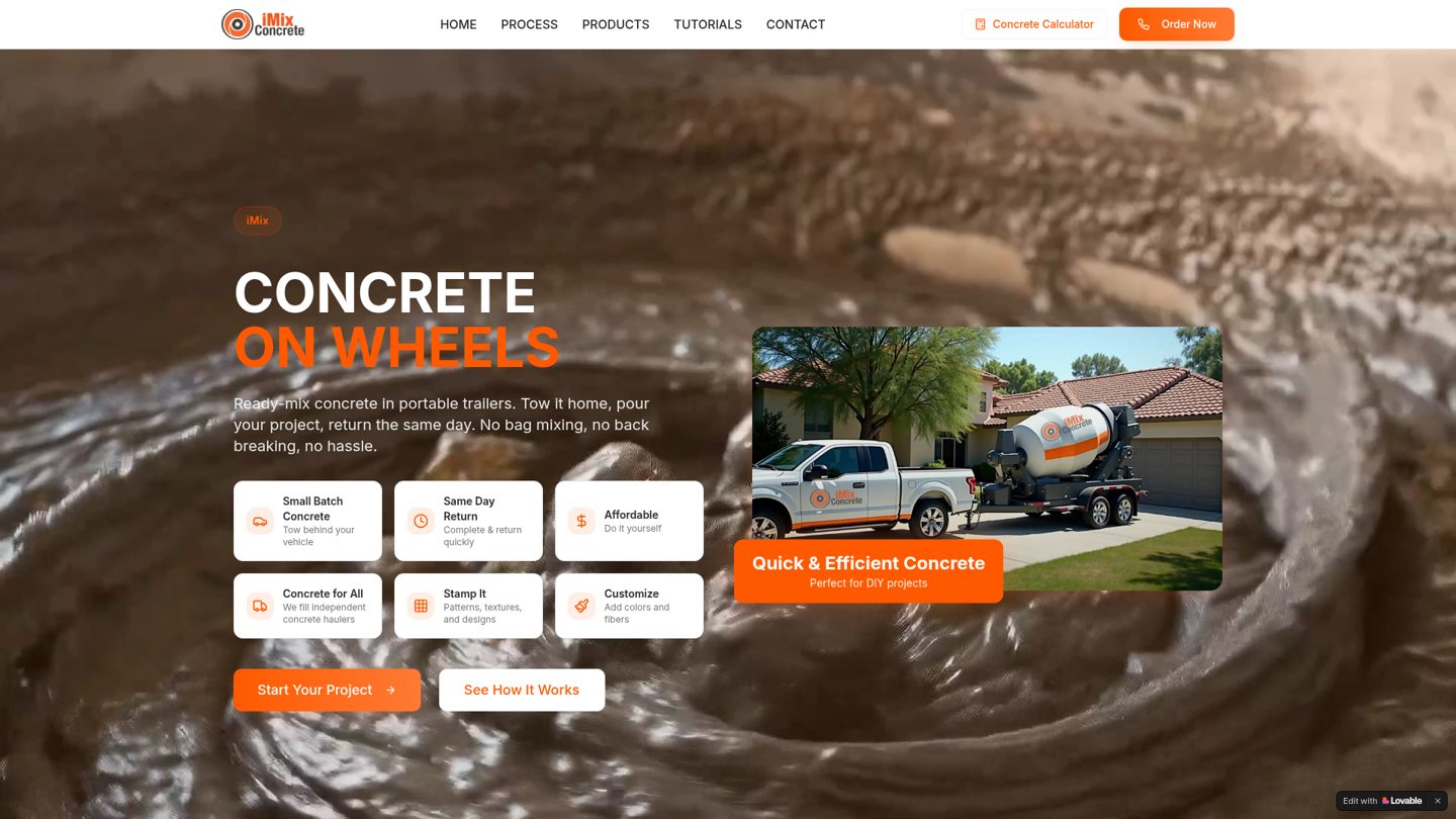 iMix Concrete website preview