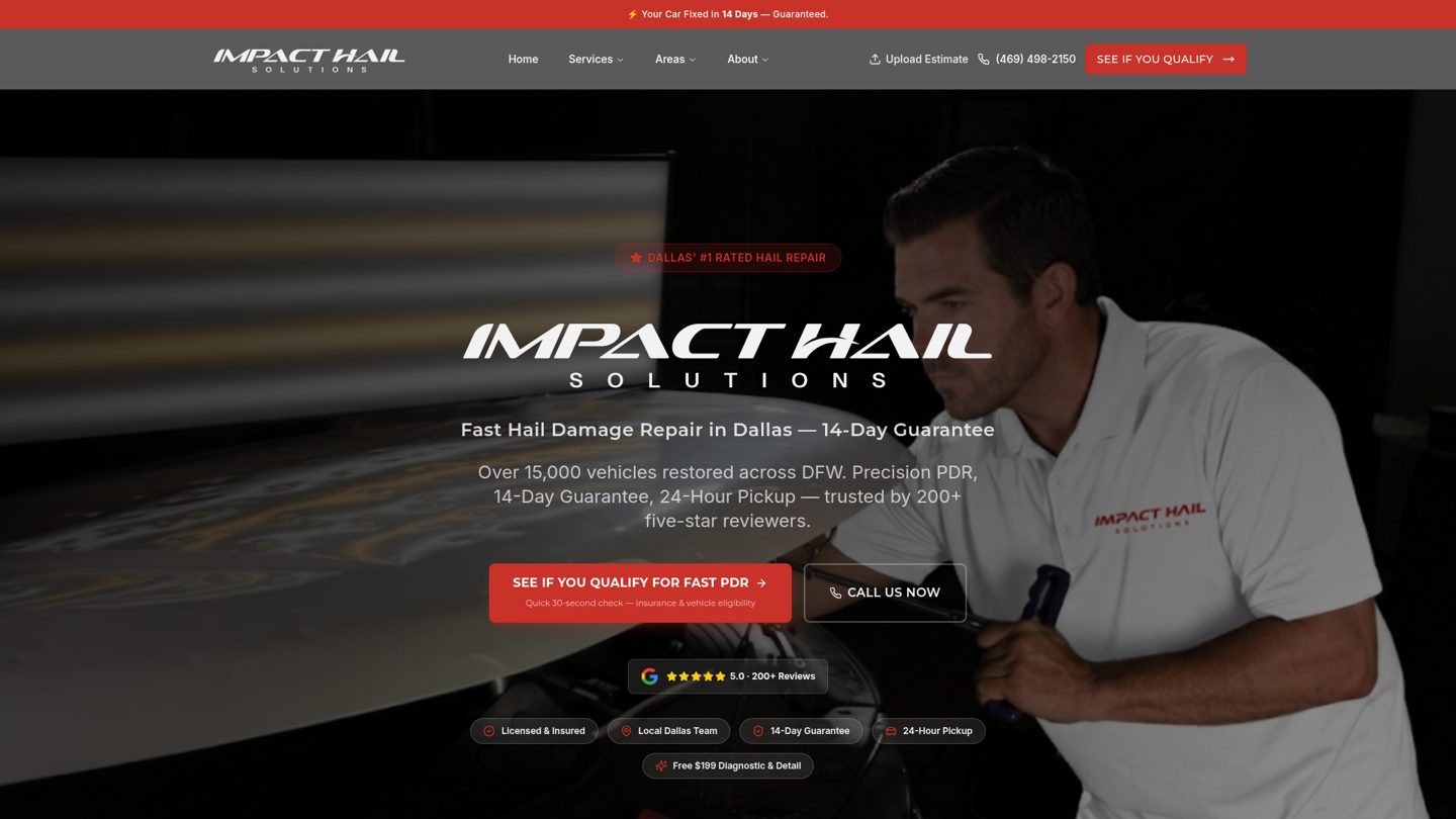 Impact Hail website preview