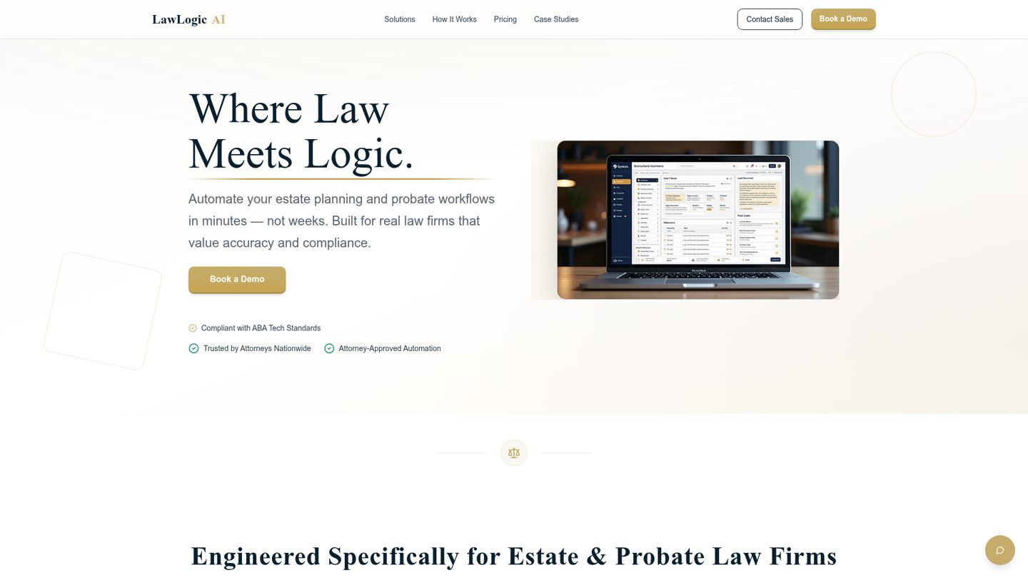 LawLogic AI website preview