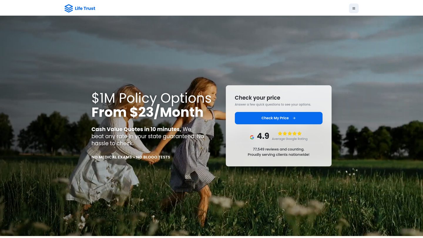 LifeTrust Insurance website preview