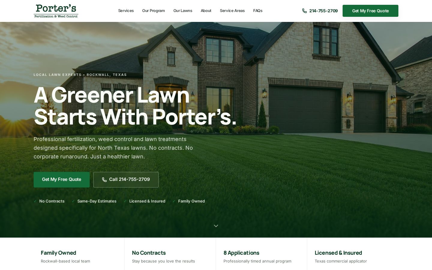 Rockwall Lawn Pros website preview